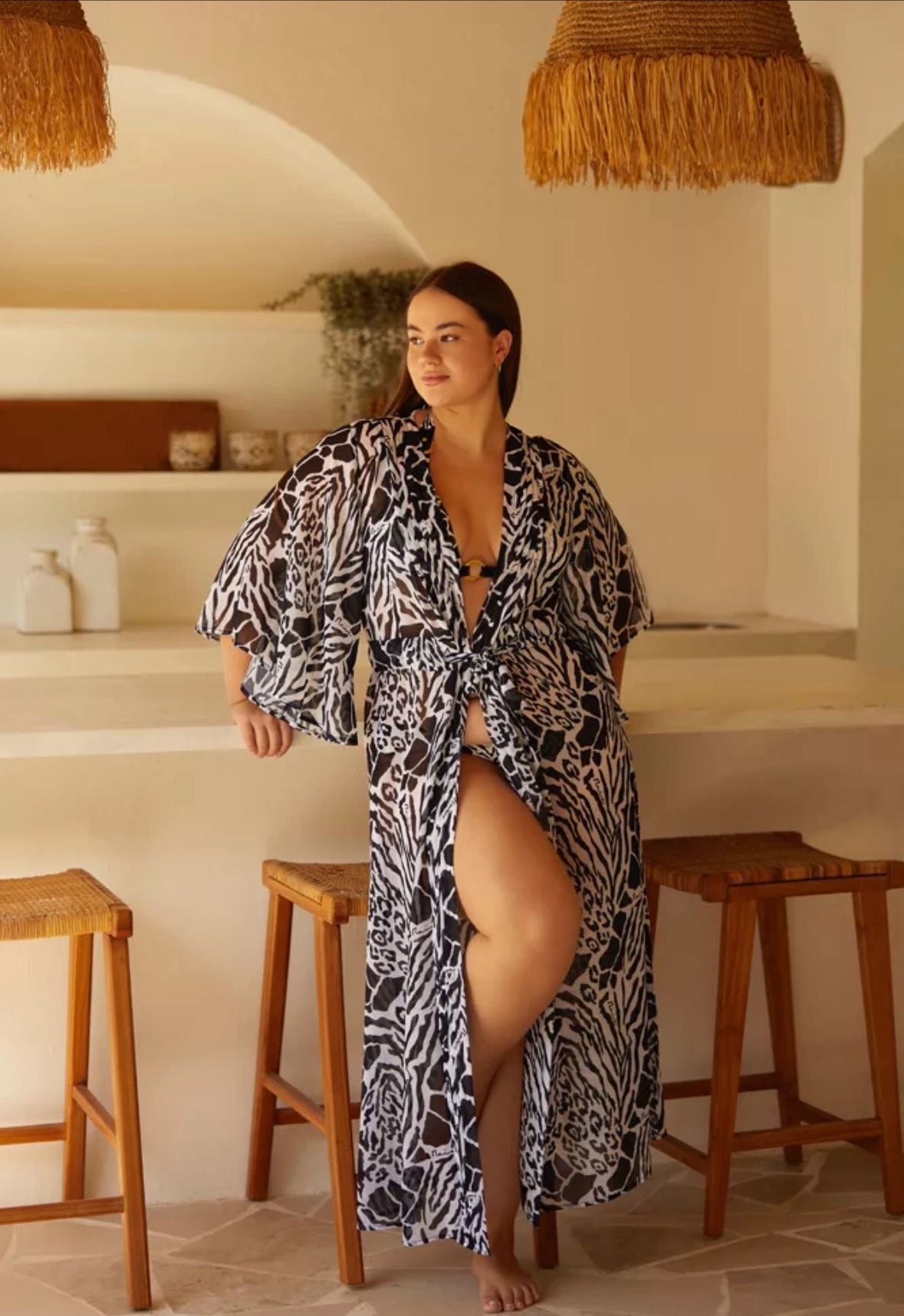 Tanzania maxi kaftan monochrome