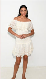 Load image into Gallery viewer, VIENA SMOKING DRESS WHITE
