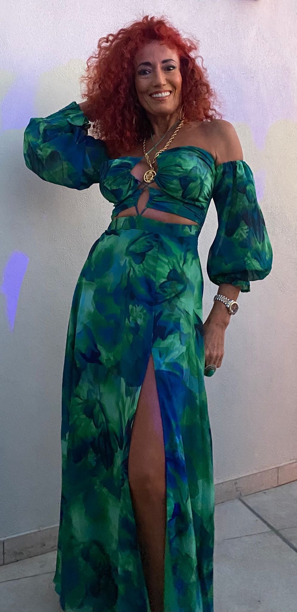 KARMA MAXI DRESS - GREEN FLORAL