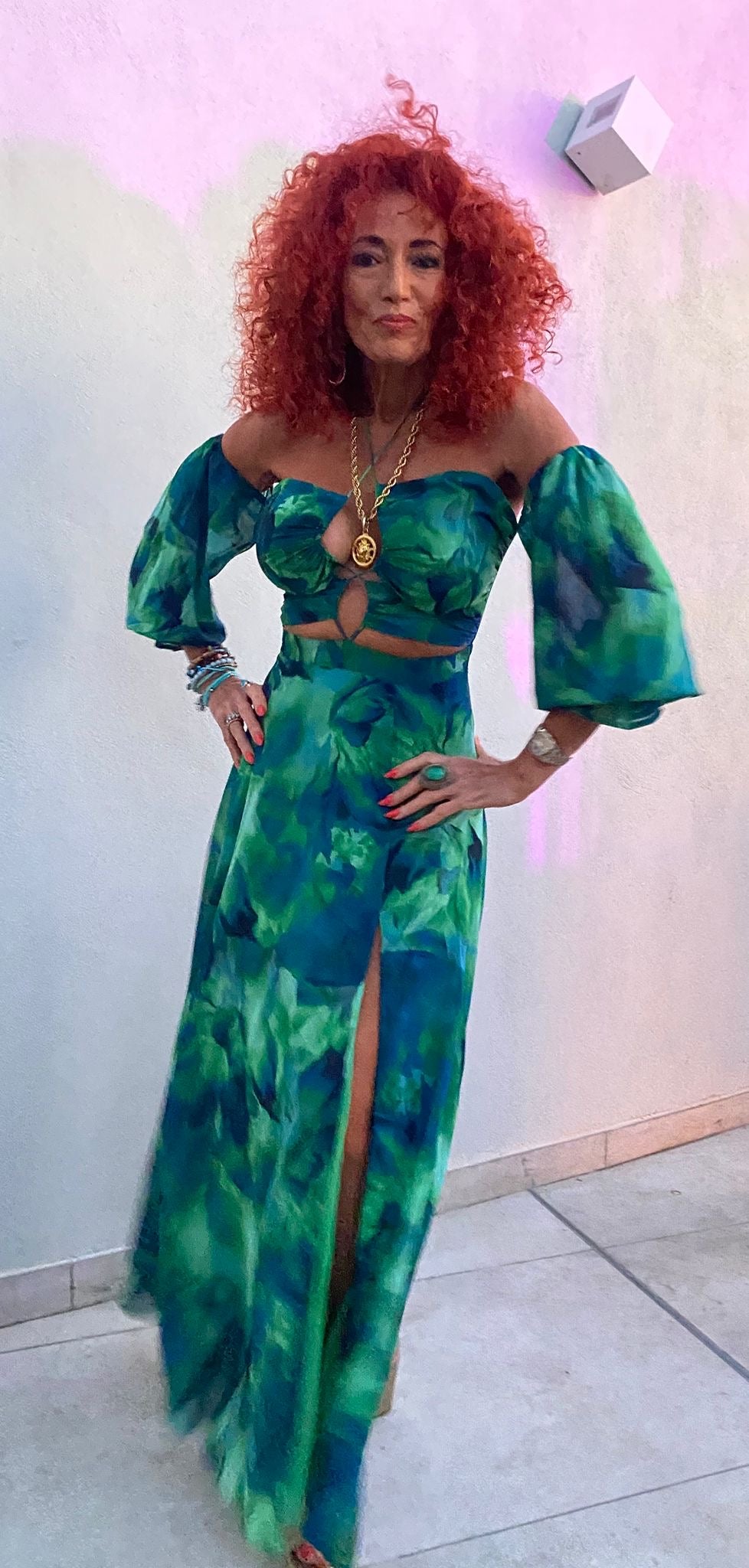 KARMA MAXI DRESS - GREEN FLORAL