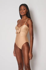 Load image into Gallery viewer, Tuscany Bow Front Bandeau Swimsuit
