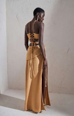 Load image into Gallery viewer, Maxi layered tied up skirt
