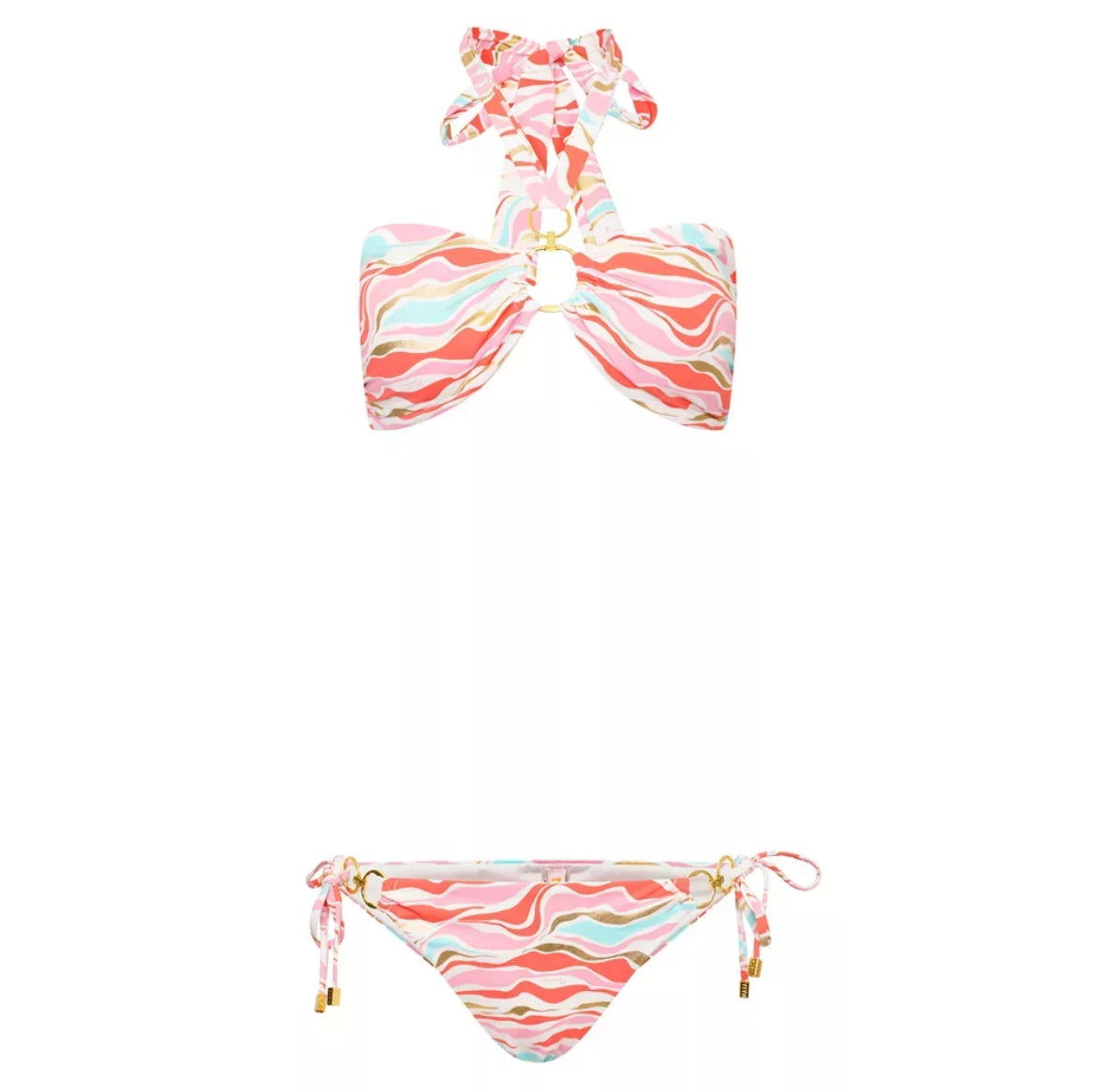 Fiji double ring bandeau bikini top