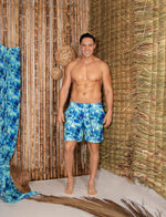 Load image into Gallery viewer, Moonlight mint marble men swim trunk
