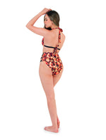 Load image into Gallery viewer, Fenix red marble print bikini top
