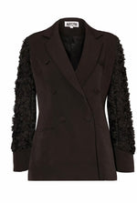 Load image into Gallery viewer, BROOKLYN BLACK TEXTURED DOUBLE BREASTED BLAZER
