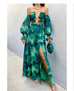 Load image into Gallery viewer, KARMA MAXI DRESS - GREEN FLORAL
