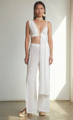 Load image into Gallery viewer, GAUZE ASYMMETRICAL BRALETTE AND TROUSERS
