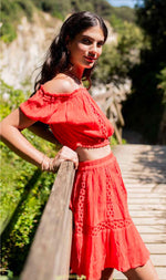 Load image into Gallery viewer, Bonaire Red Skirt  and Top
