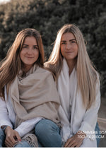 Load image into Gallery viewer, Champagne Beige Oversized Cashmere Shawl
