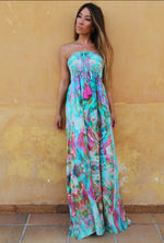 Load image into Gallery viewer, Liquid Rainbow Bali Bandeau Dress
