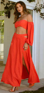 Load image into Gallery viewer, Maxi Skirt and Top Fire
