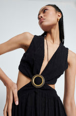 Load image into Gallery viewer, LONG SLEEVELESS GAUZE RING DRESS
