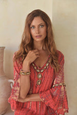 Load image into Gallery viewer, Hot Coral Kaftan
